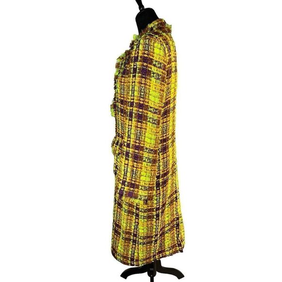 Ramy Brook Marygold Tweed long Overcoat neon colours Small - Picture 9 of 15